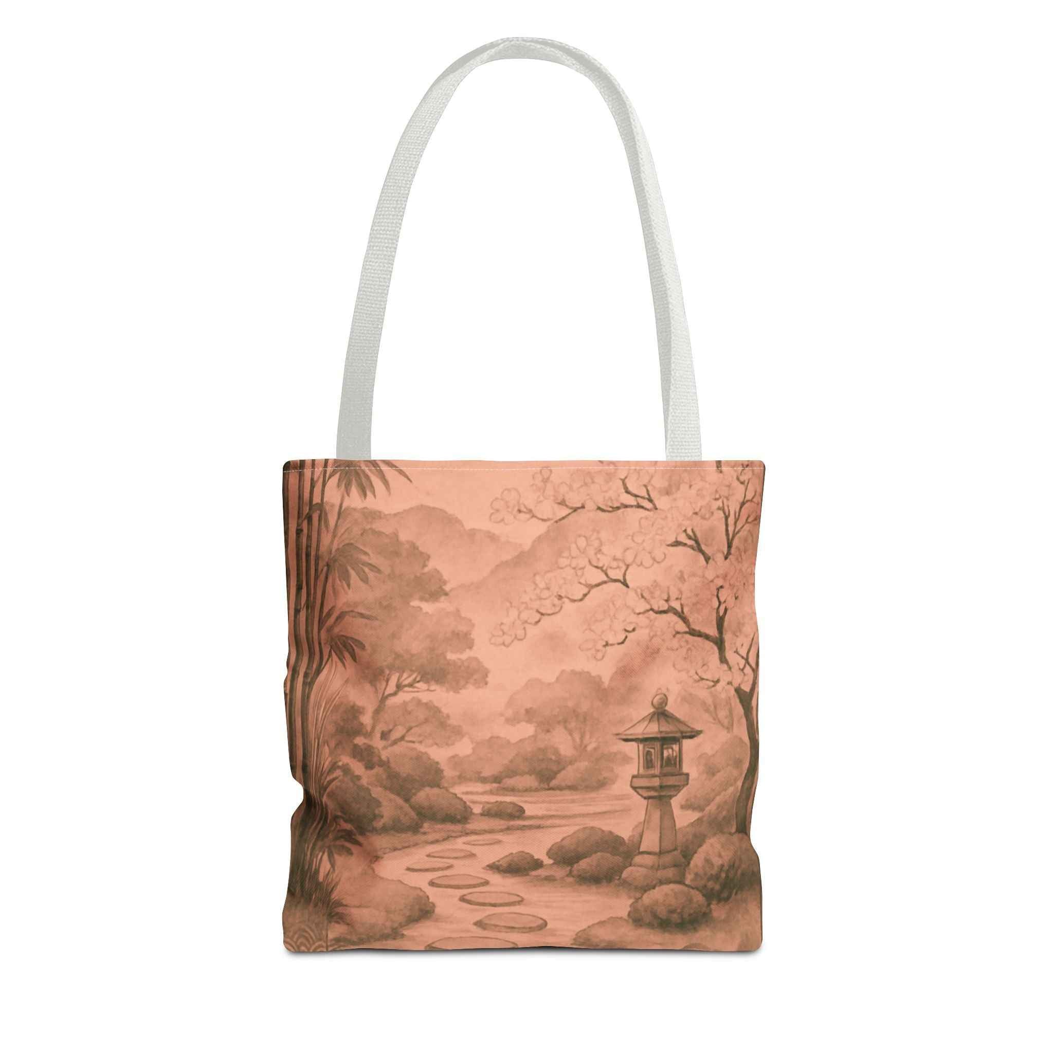 Serene Japanese Garden Tote Bag - Artistic AOP Design
